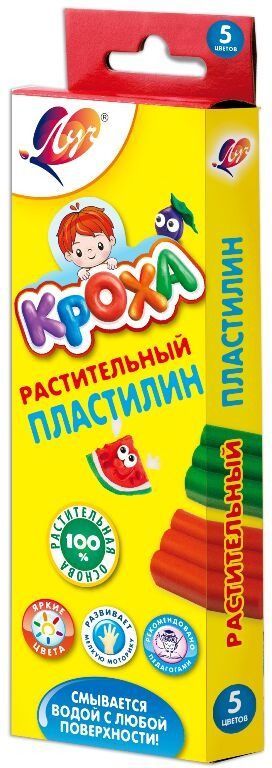 Пластилин растительный 5 цветов КРОХА : Пластилин : 4601185012107 ...